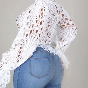 Women’s Sexy Ruffle Long Sleeve Summer Lace